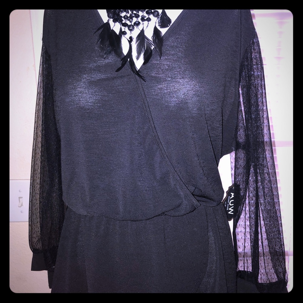 Black peplum top